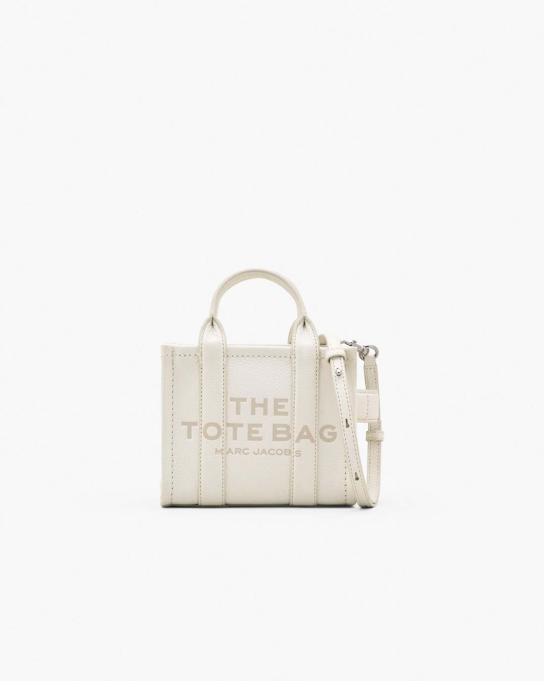 The Leather Crossbody Tote Bag Cotton/Silver - Marc Jacobs Premium