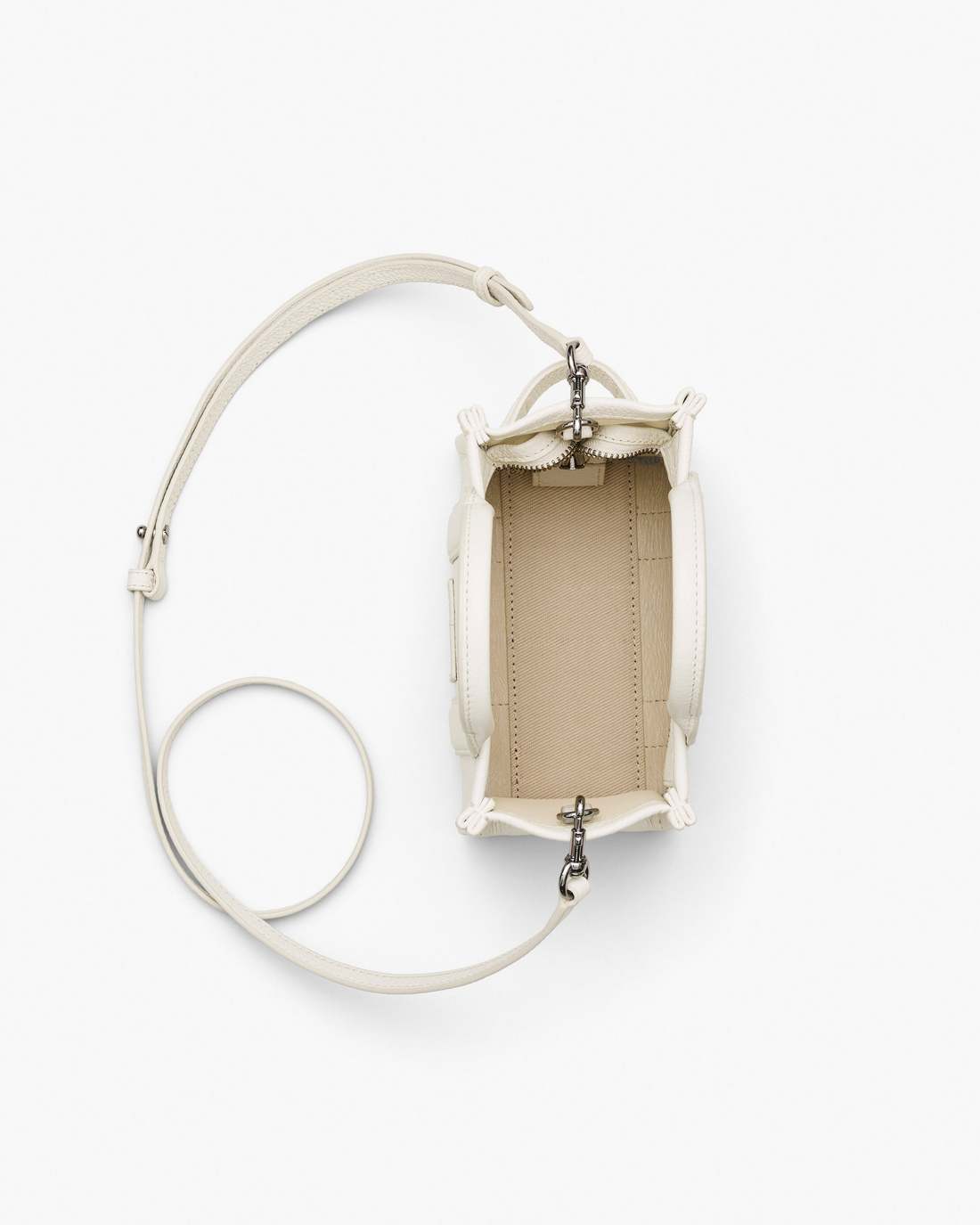 The Leather Crossbody Tote Bag Cotton/Silver - Marc Jacobs Premium