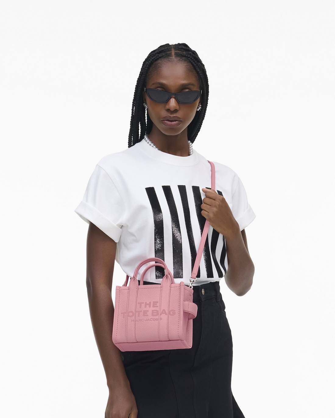 The Leather Crossbody Tote Bag Ribbon Pink - Marc Jacobs New