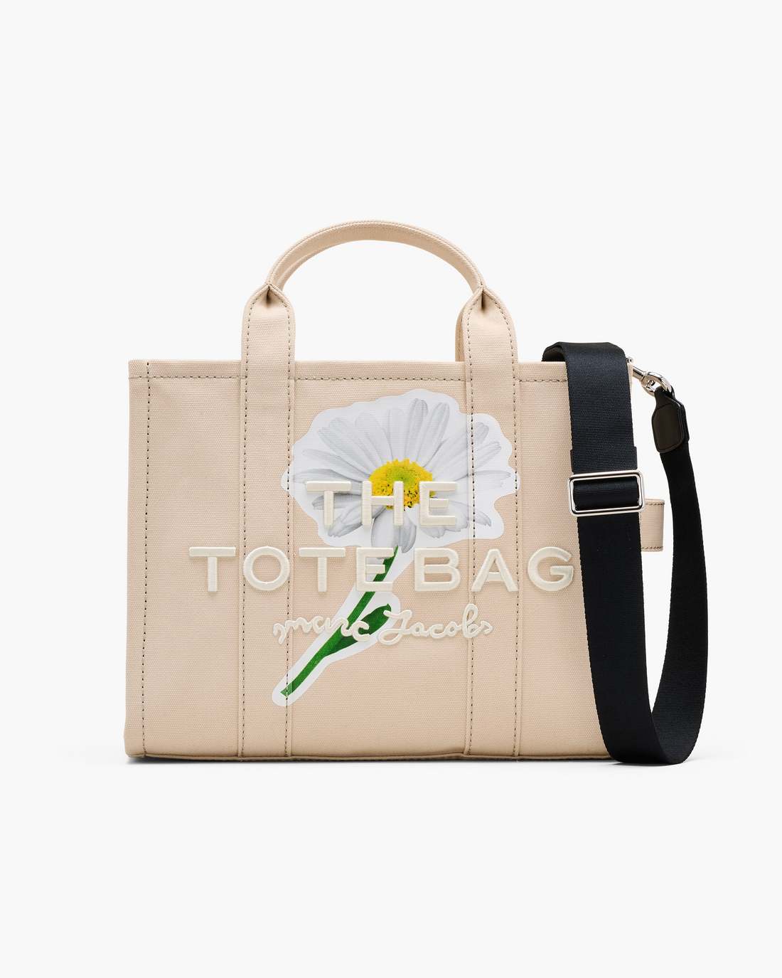 The Daisy Script Canvas Medium Tote Bag Cloud White Multi - Marc Jacobs Featured