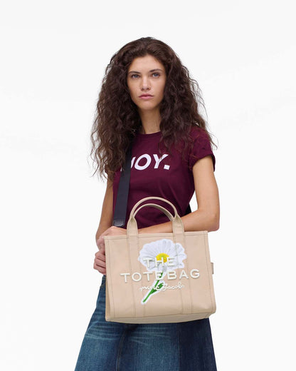 The Daisy Script Canvas Medium Tote Bag Cloud White Multi - Marc Jacobs Featured