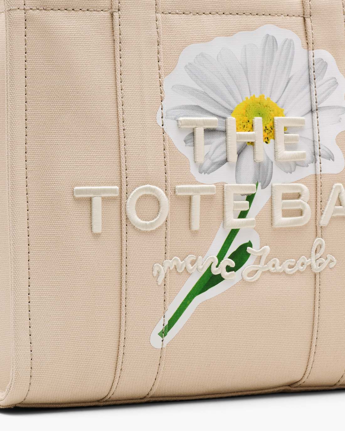 The Daisy Script Canvas Medium Tote Bag Cloud White Multi - Marc Jacobs Featured