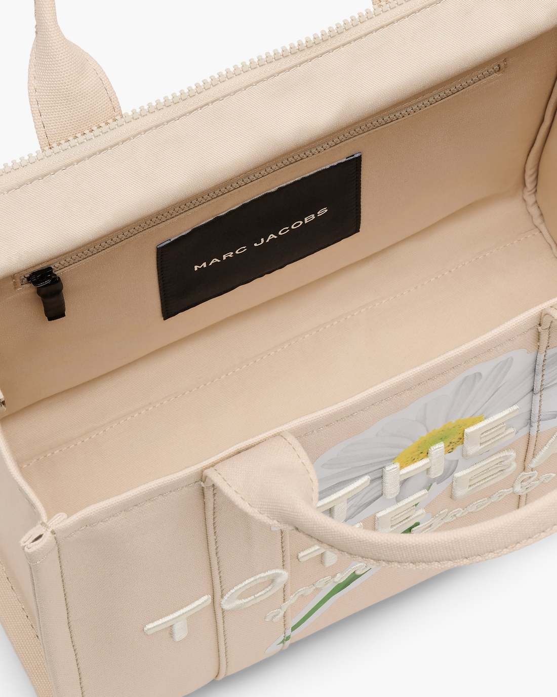 The Daisy Script Canvas Medium Tote Bag Cloud White Multi - Marc Jacobs Featured