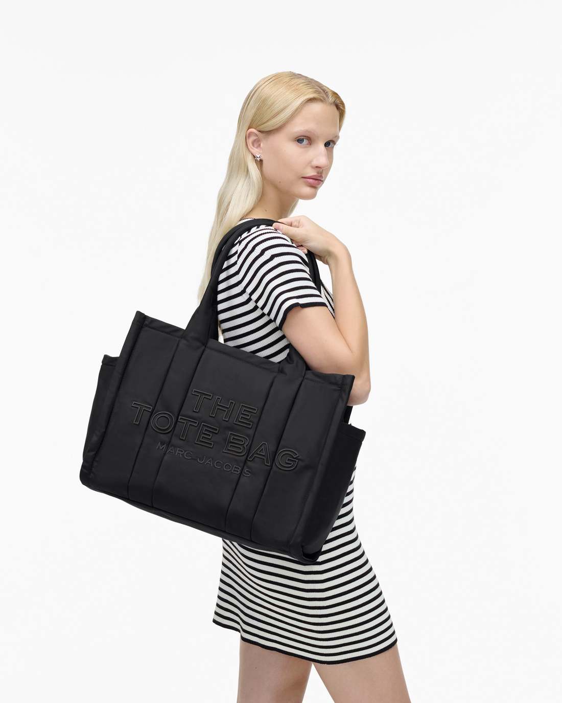 The Puffy Nylon Large Tote Bag Black - Marc Jacobs New