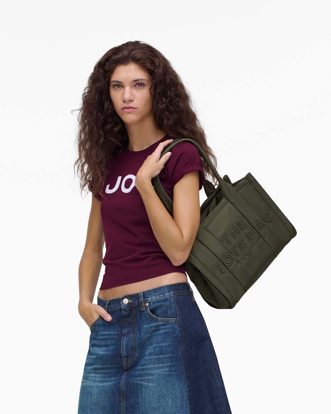 The Puffy Nylon Medium Tote Bag Army Green - Marc Jacobs Trending