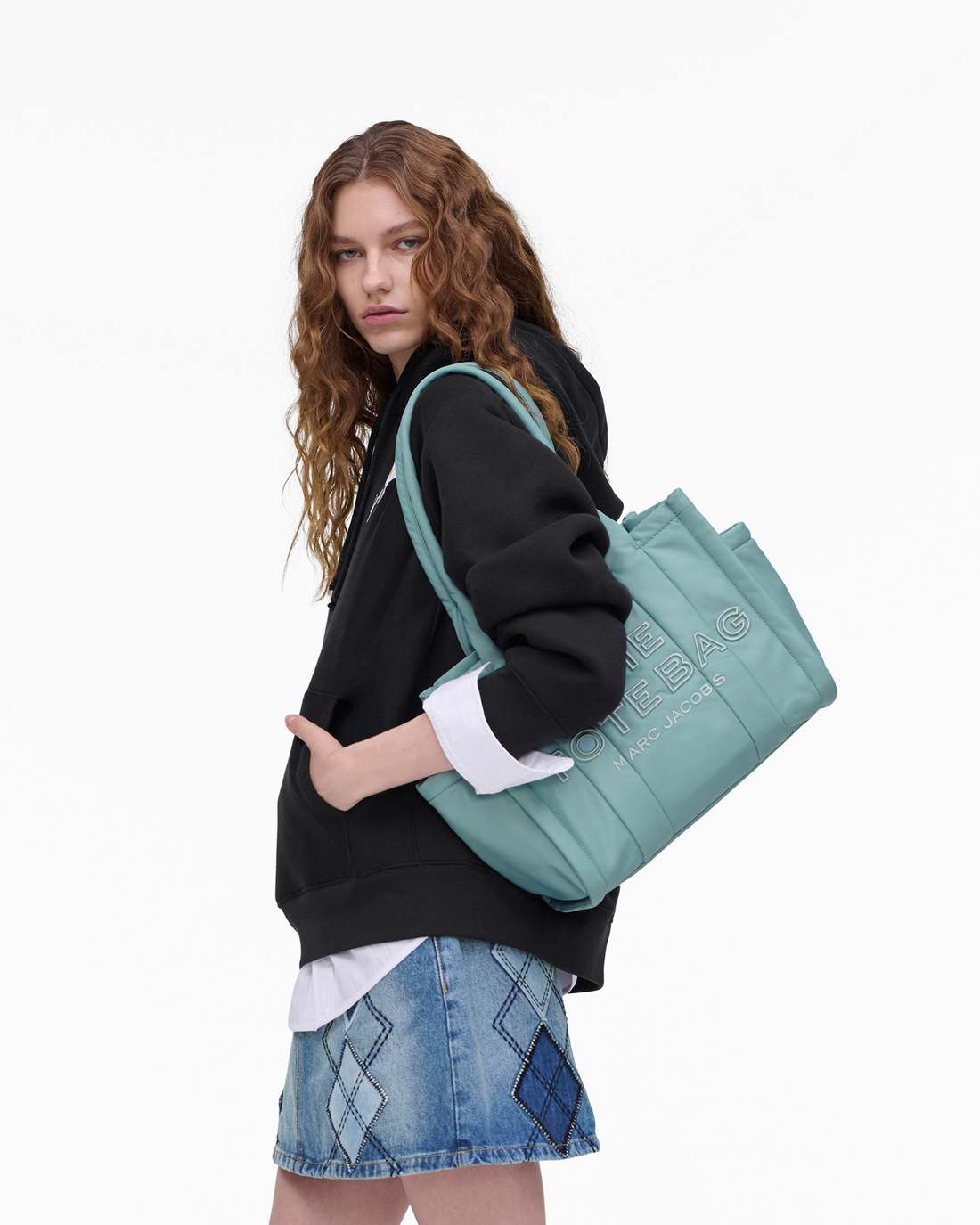 The Puffy Nylon Medium Tote Bag Sky Blue - Marc Jacobs Recommended