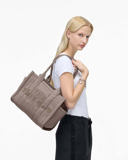 The Puffy Nylon Medium Tote Bag Cement - Marc Jacobs Signature