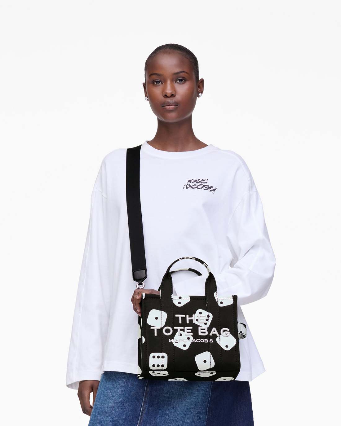Derrick Adams X Marc Jacobs Canvas Small Tote Bag Black/White - Marc Jacobs Popular