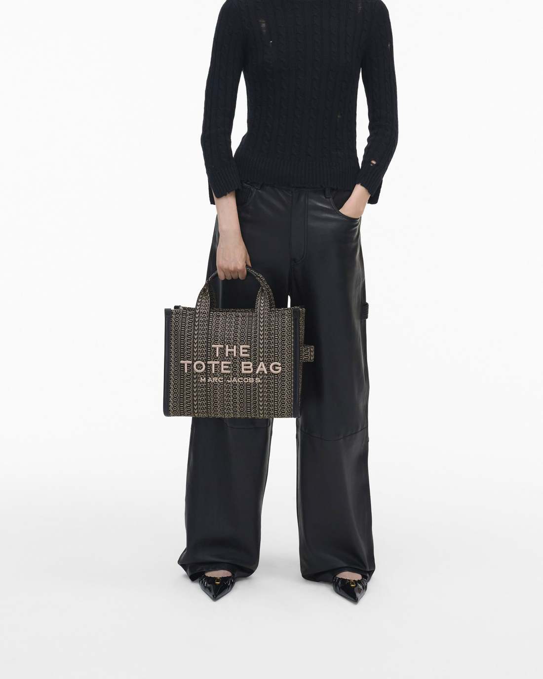The Monogram Jacquard Medium Tote Bag Beige Multi - Marc Jacobs Featured