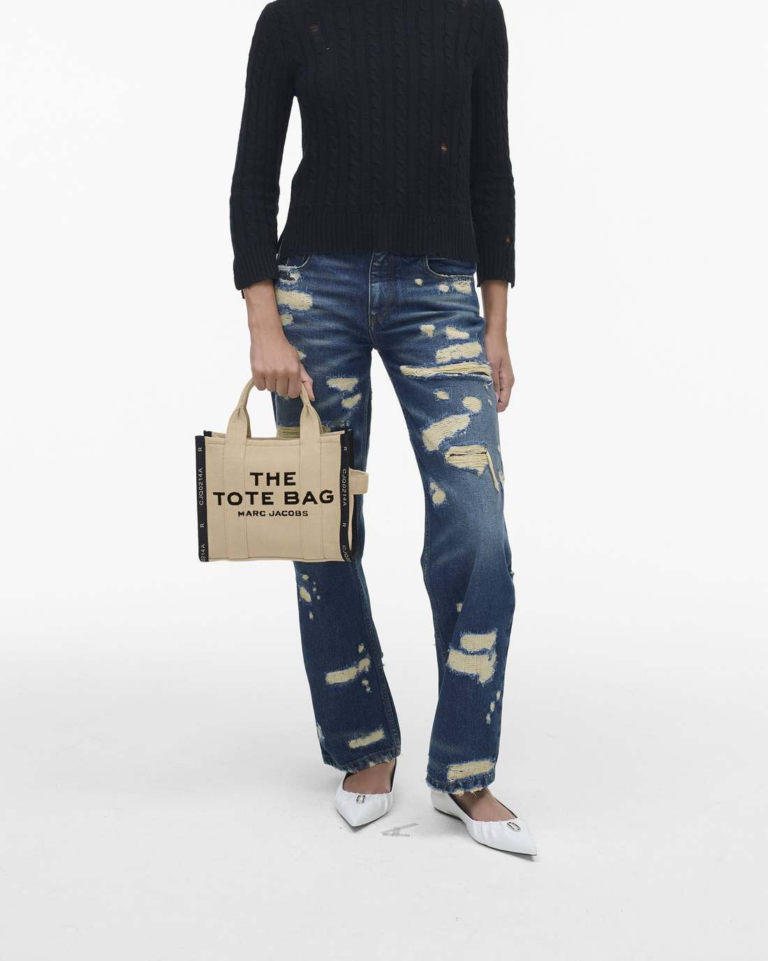 The Jacquard Small Tote Bag Warm Sand - Marc Jacobs Signature