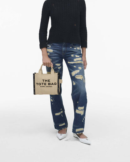 The Jacquard Small Tote Bag Warm Sand - Marc Jacobs Signature