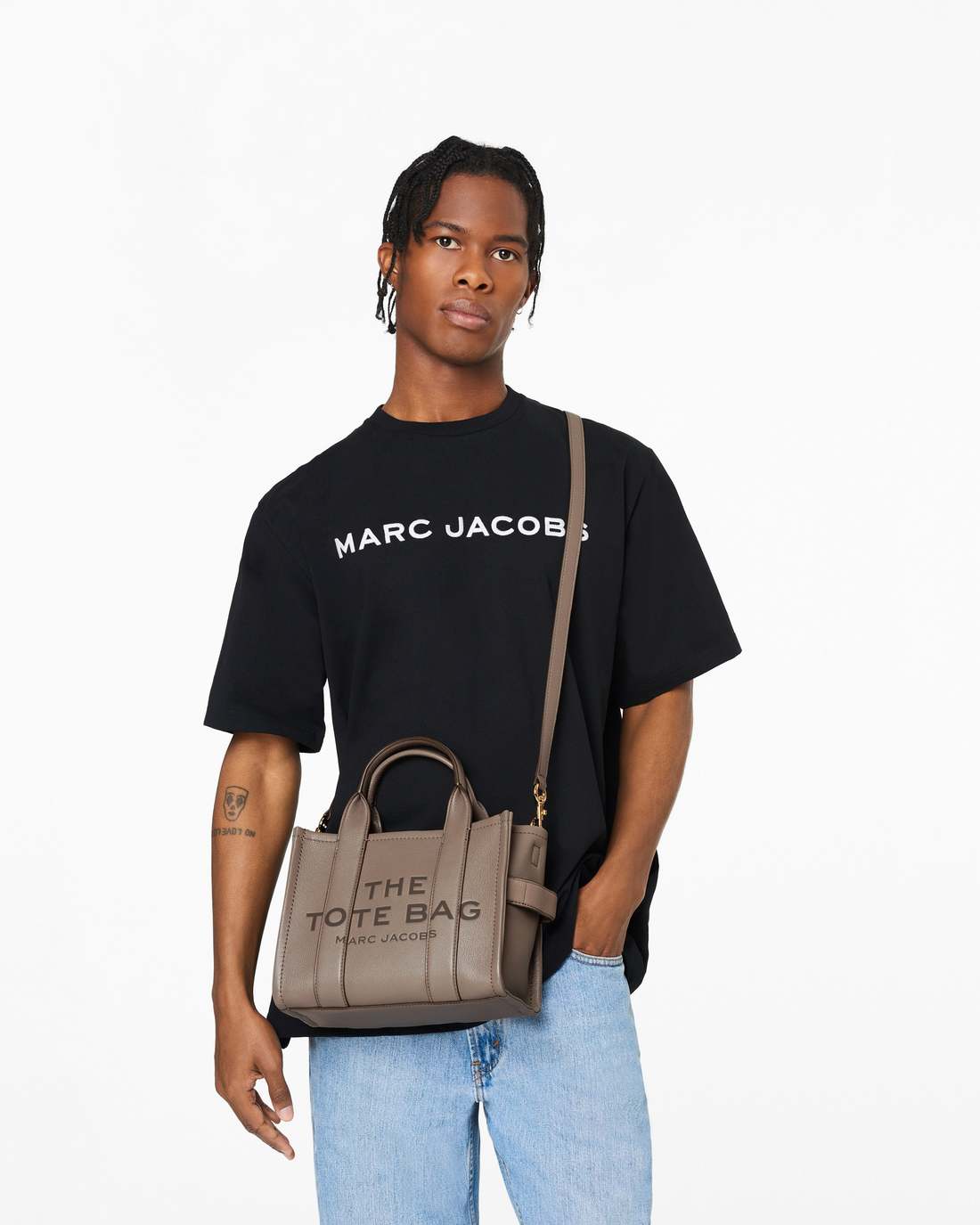The Leather Small Tote Bag Cement - Marc Jacobs Trending