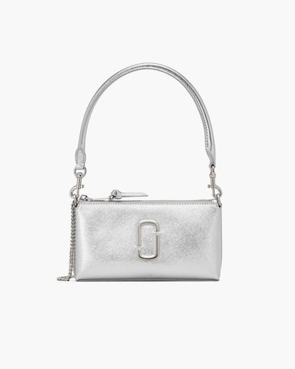The Metallic Snapshot Convertible Shoulder Bag Silver - Marc Jacobs Premium