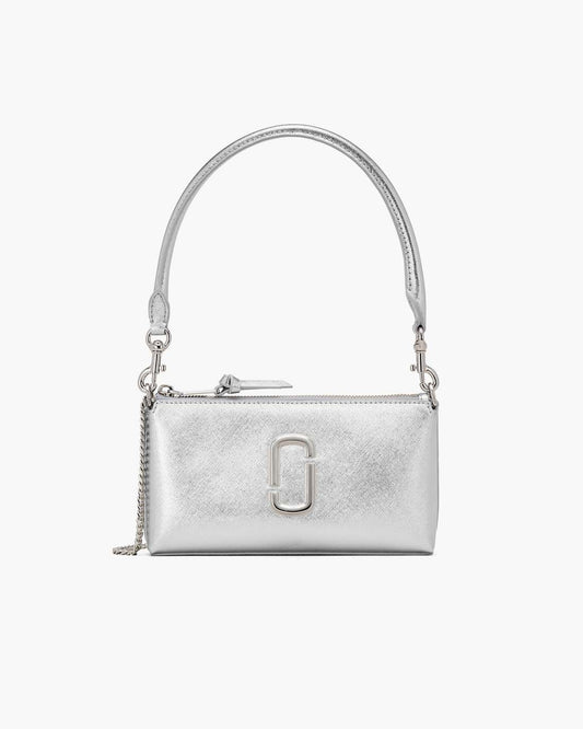 The Metallic Snapshot Convertible Shoulder Bag Silver - Marc Jacobs Premium