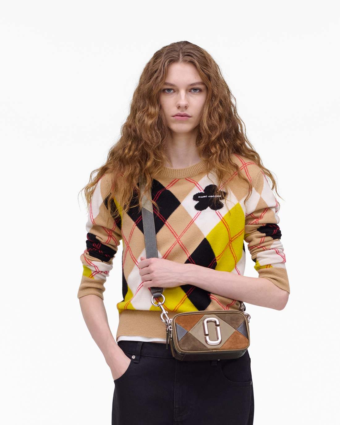 The Suede Patchwork Snapshot Brown Multi - Marc Jacobs New