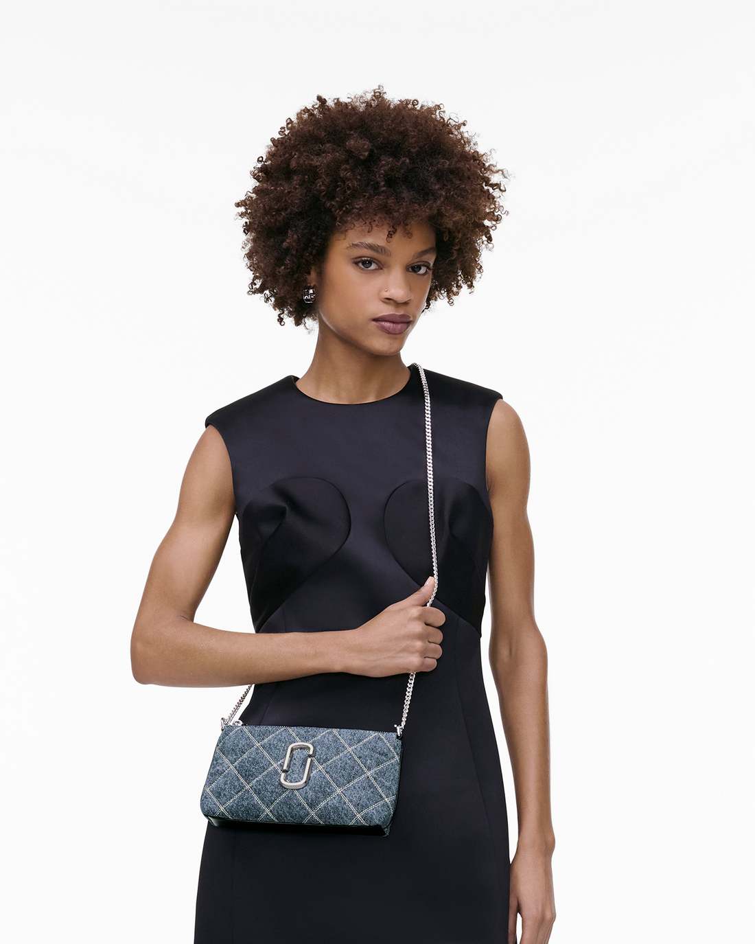 The Quilted Denim Snapshot Convertible Shoulder Bag Light Wash Indigo - Marc Jacobs Exclusive