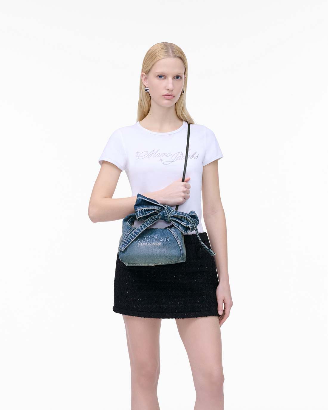 The Bow Denim Mini Sack Bag Medium Wash Indigo - Marc Jacobs Recommended