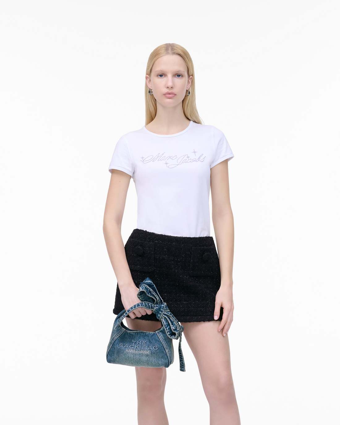 The Bow Denim Mini Sack Bag Medium Wash Indigo - Marc Jacobs Recommended