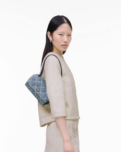 The Quilted Denim Mini Dual Shoulder Bag Light Wash Indigo - Marc Jacobs New