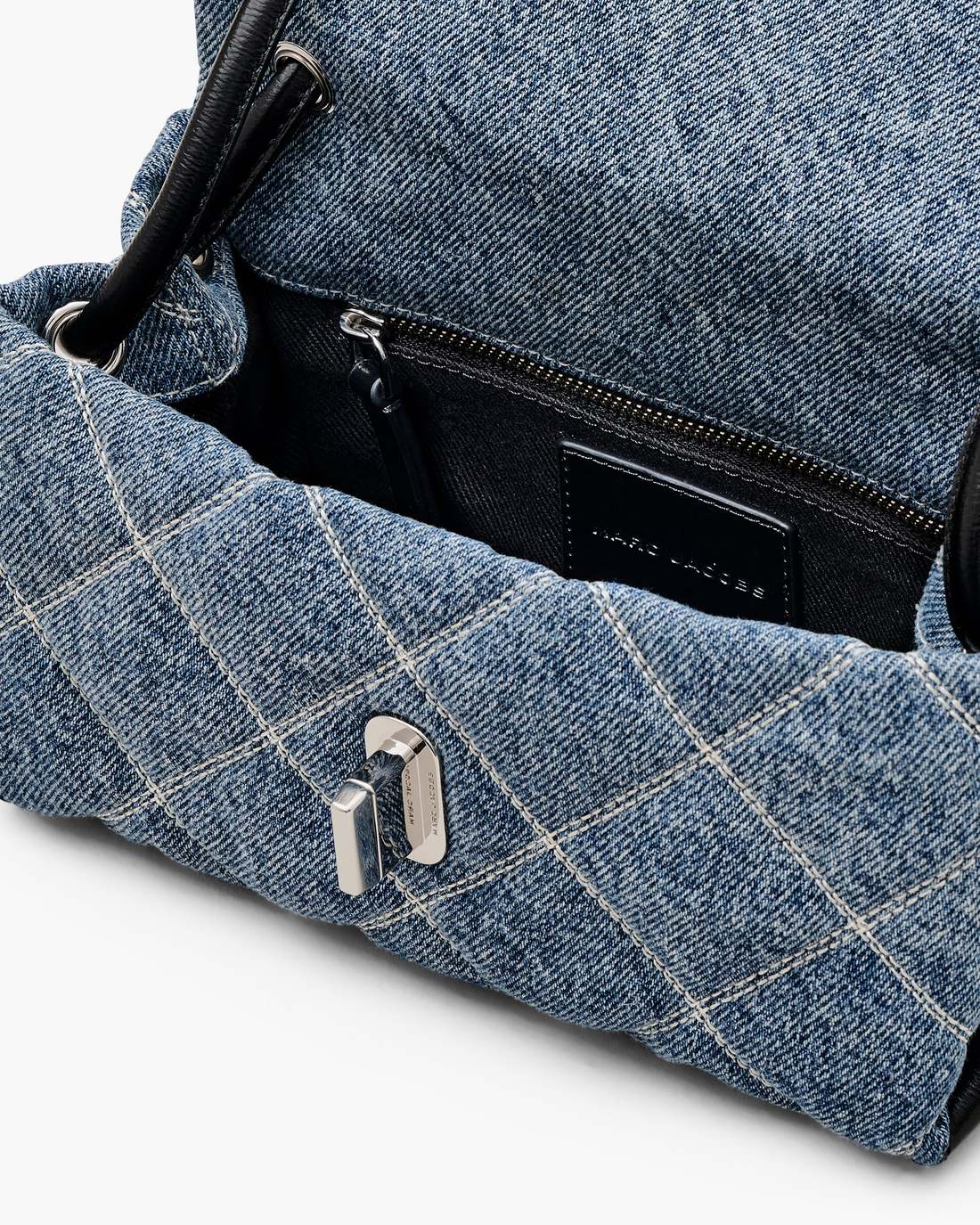 The Quilted Denim Mini Dual Shoulder Bag Light Wash Indigo - Marc Jacobs New