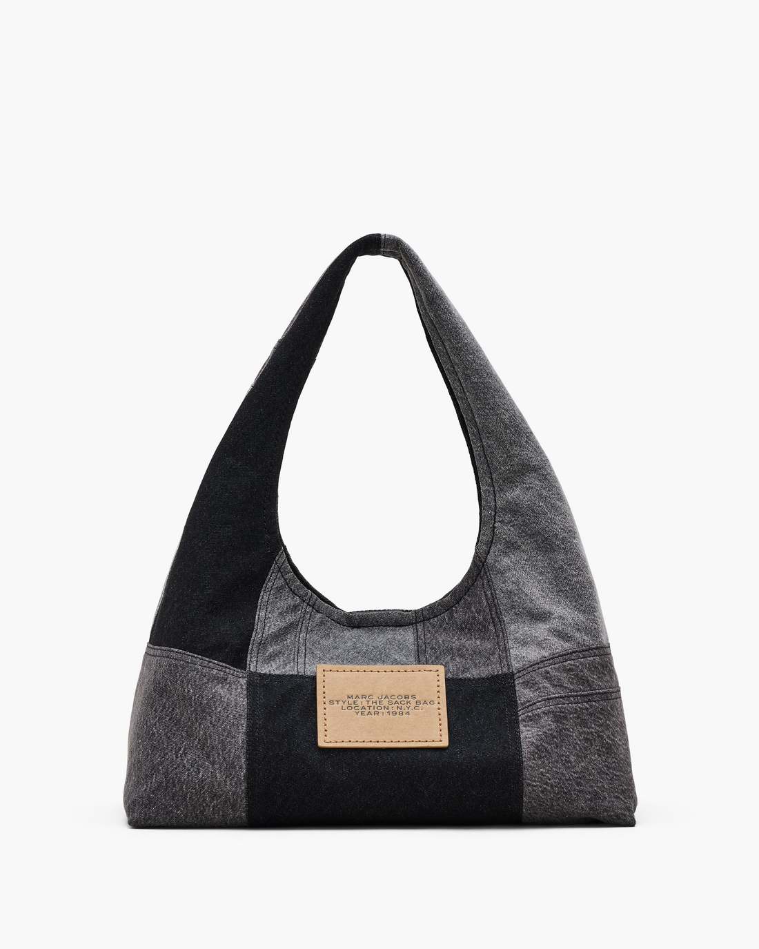 The Patchwork Denim Sack Bag Black Denim - Marc Jacobs Signature