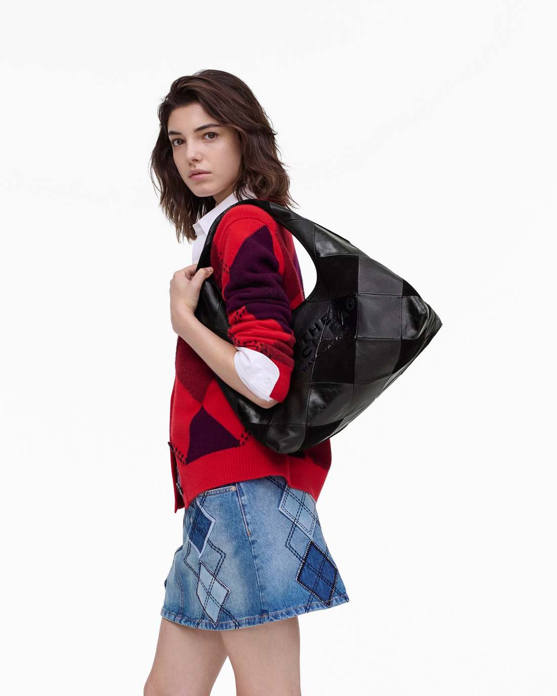 The Suede Patchwork Sack Bag Black Multi - Marc Jacobs Featured