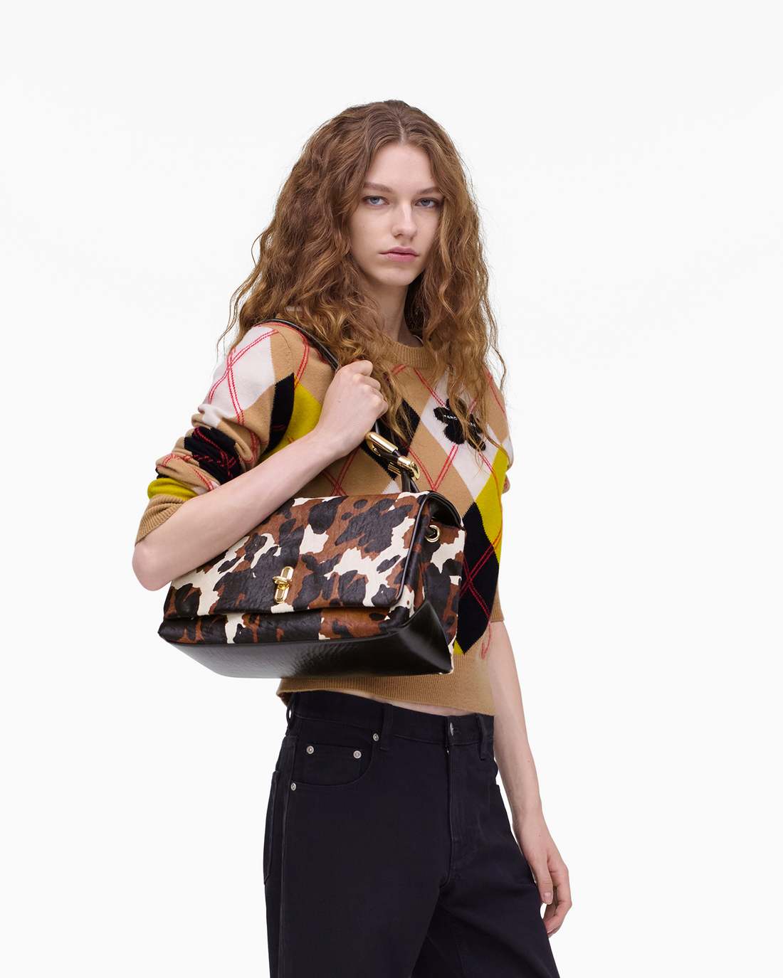 The Cow Haircalf Large Dual Bag Mocha Multi - Marc Jacobs Trending