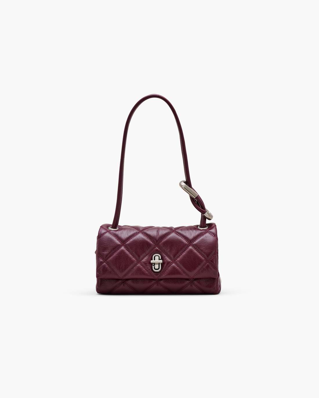 The Quilted Mini Dual Shoulder Bag Dark Plum - Marc Jacobs Signature