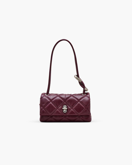 The Quilted Mini Dual Shoulder Bag Dark Plum - Marc Jacobs Signature