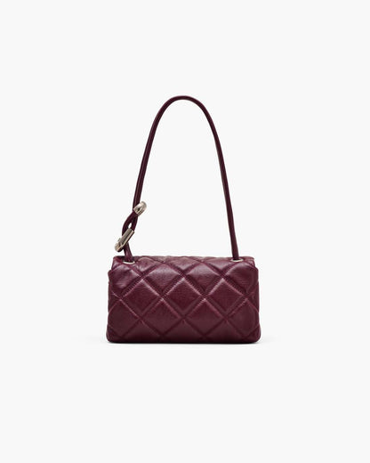The Quilted Mini Dual Shoulder Bag Dark Plum - Marc Jacobs Signature