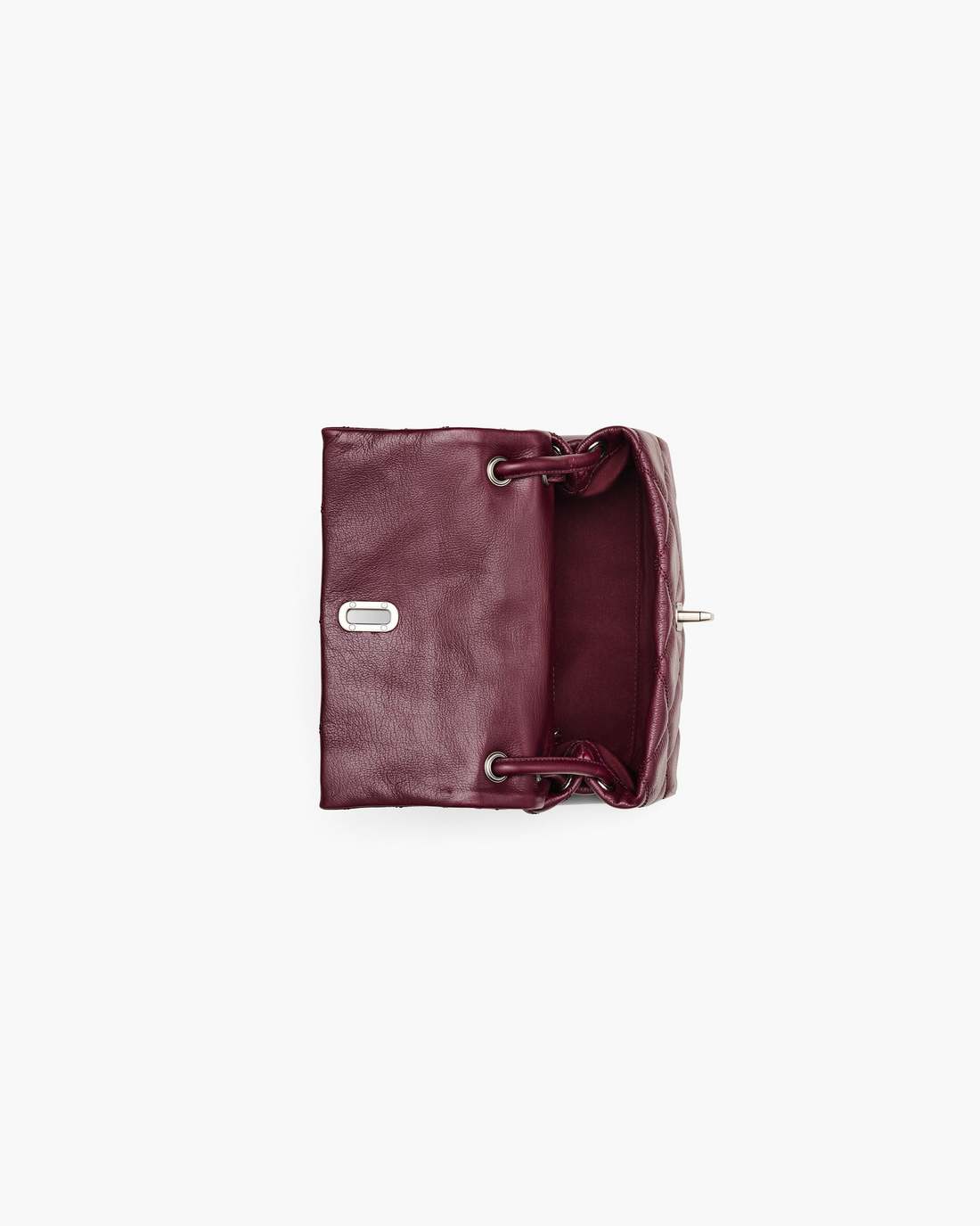 The Quilted Mini Dual Shoulder Bag Dark Plum - Marc Jacobs Signature