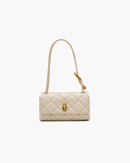 The Quilted Mini Dual Shoulder Bag Cloud White - Marc Jacobs New