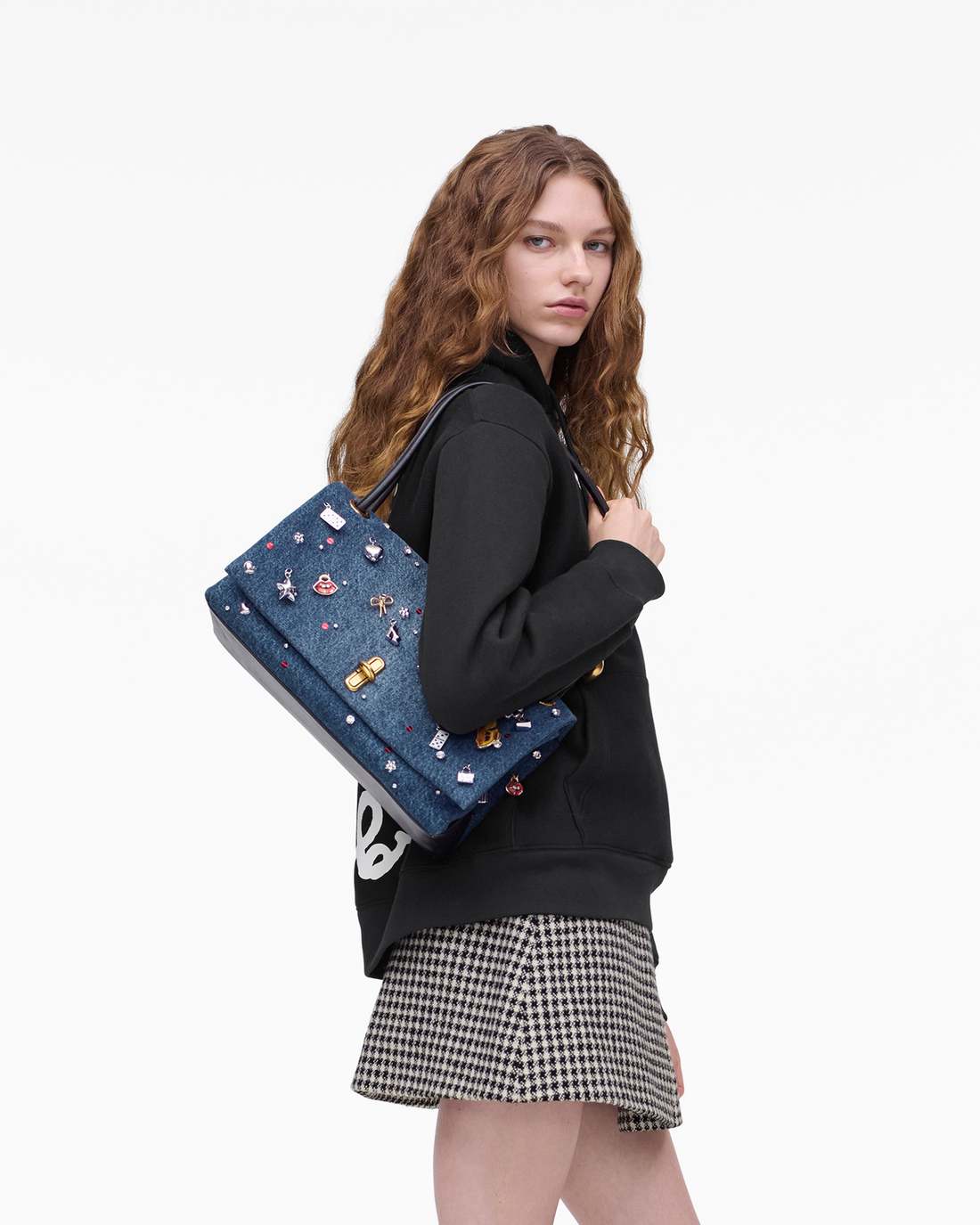 The Trinket Charm Denim Large Dual Bag Medium Wash Multi - Marc Jacobs Featured
