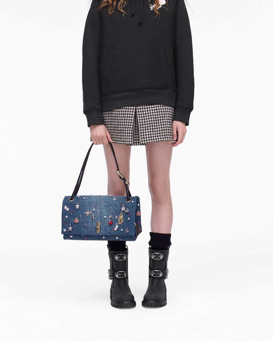 The Trinket Charm Denim Large Dual Bag Medium Wash Multi - Marc Jacobs Featured