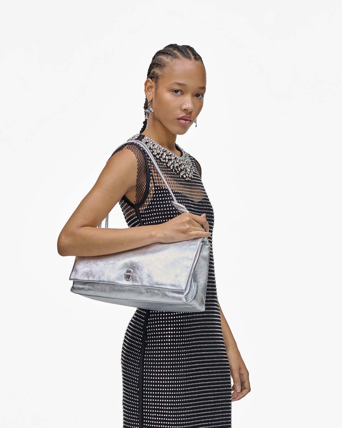 The Metallic Large Dual Bag Silver - Marc Jacobs Popular