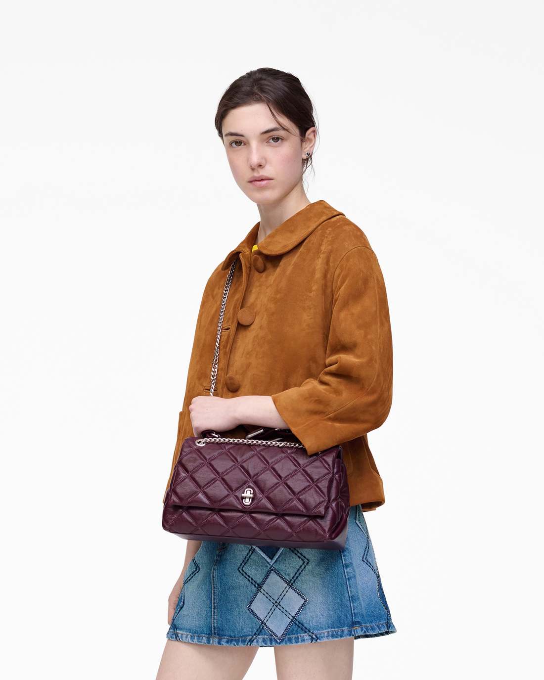 The Quilted Dual Convertible Shoulder Bag Dark Plum - Marc Jacobs Exclusive