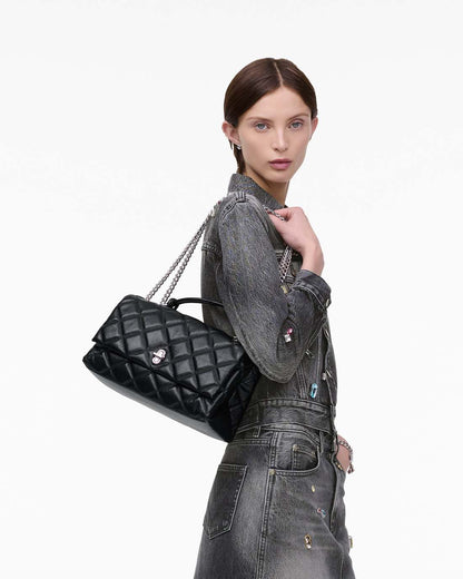 The Quilted Dual Convertible Shoulder Bag Black - Marc Jacobs Signature
