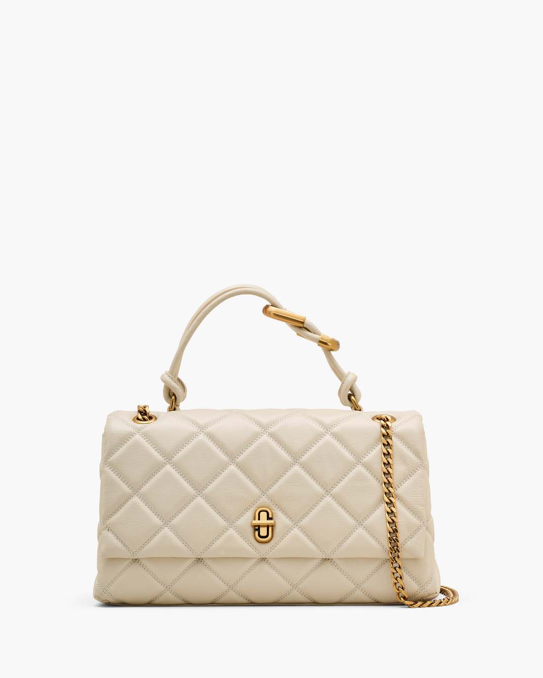 The Quilted Dual Convertible Shoulder Bag Cloud White - Marc Jacobs Premium