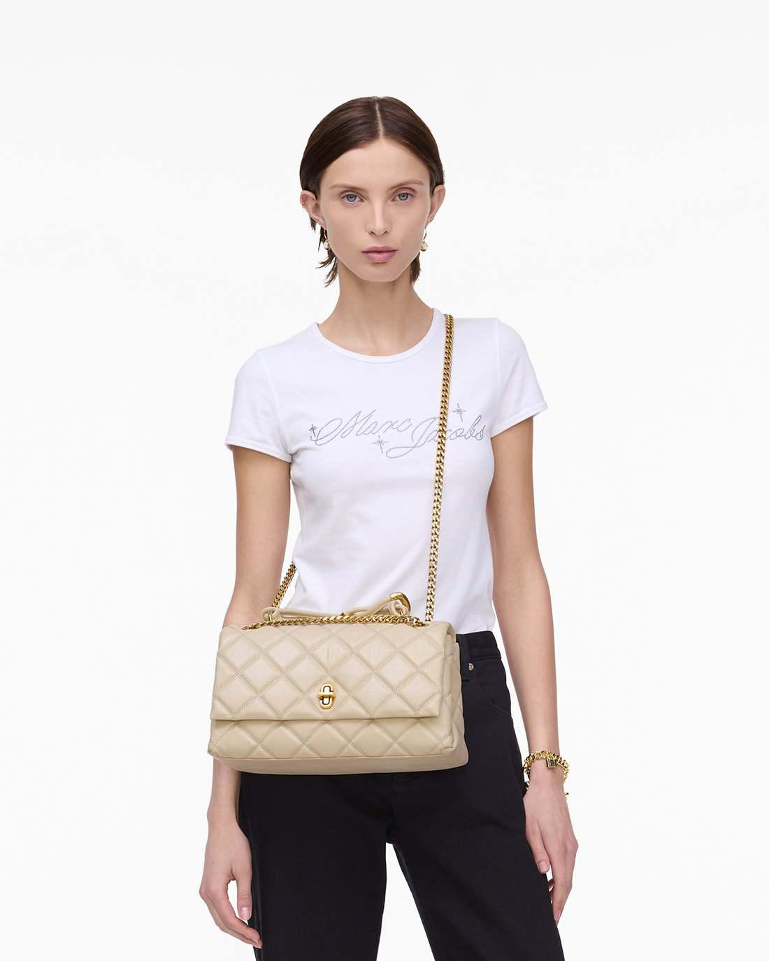 The Quilted Dual Convertible Shoulder Bag Cloud White - Marc Jacobs Premium