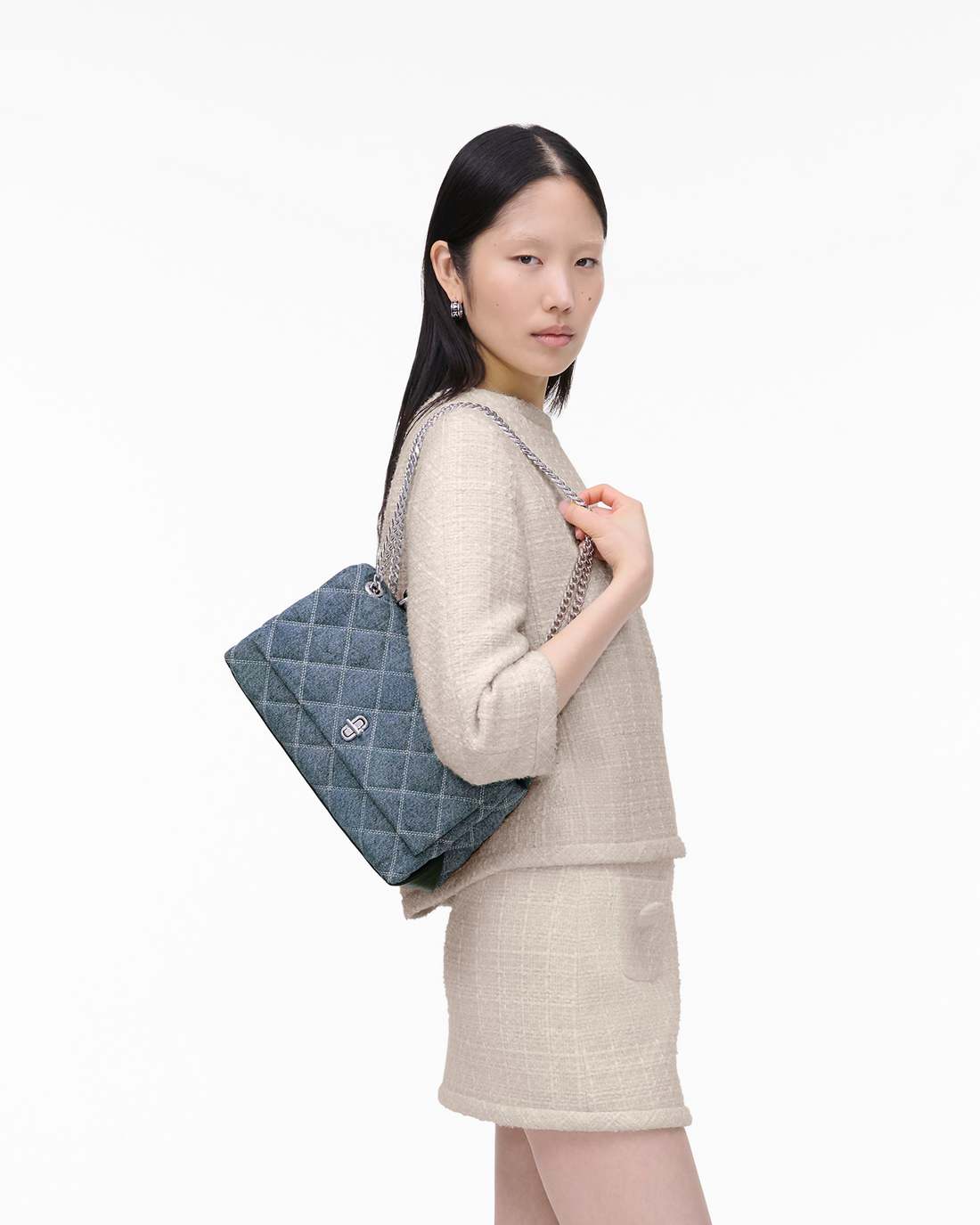 The Quilted Denim Dual Convertible Shoulder Bag Light Wash Indigo - Marc Jacobs Featured