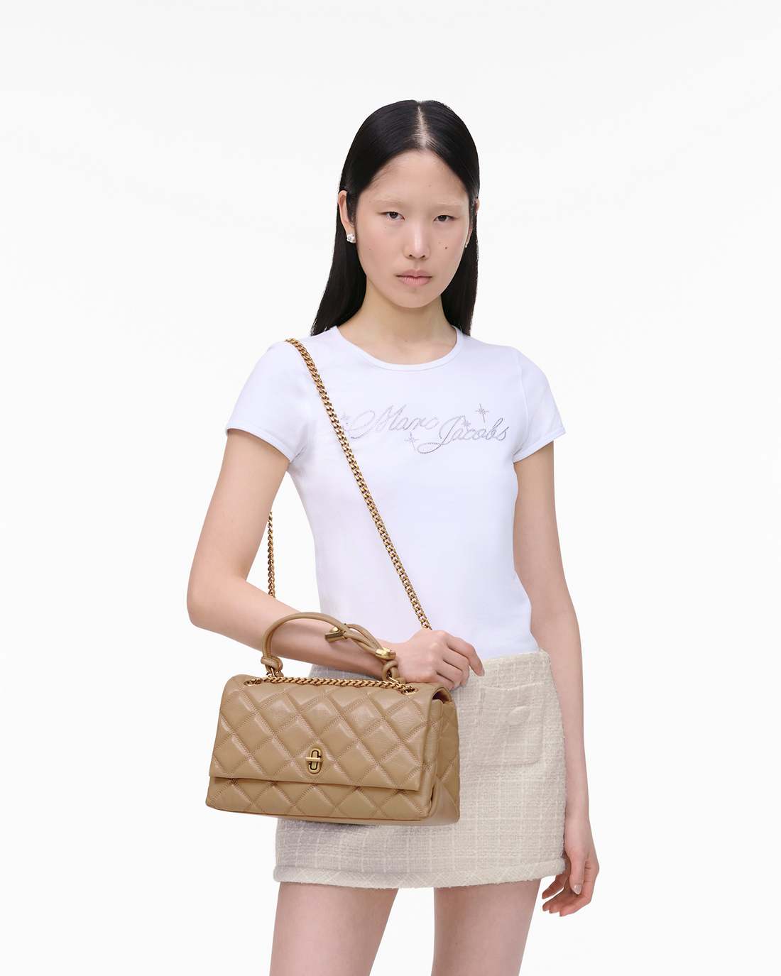 The Quilted Dual Convertible Shoulder Bag Camel - Marc Jacobs Trending