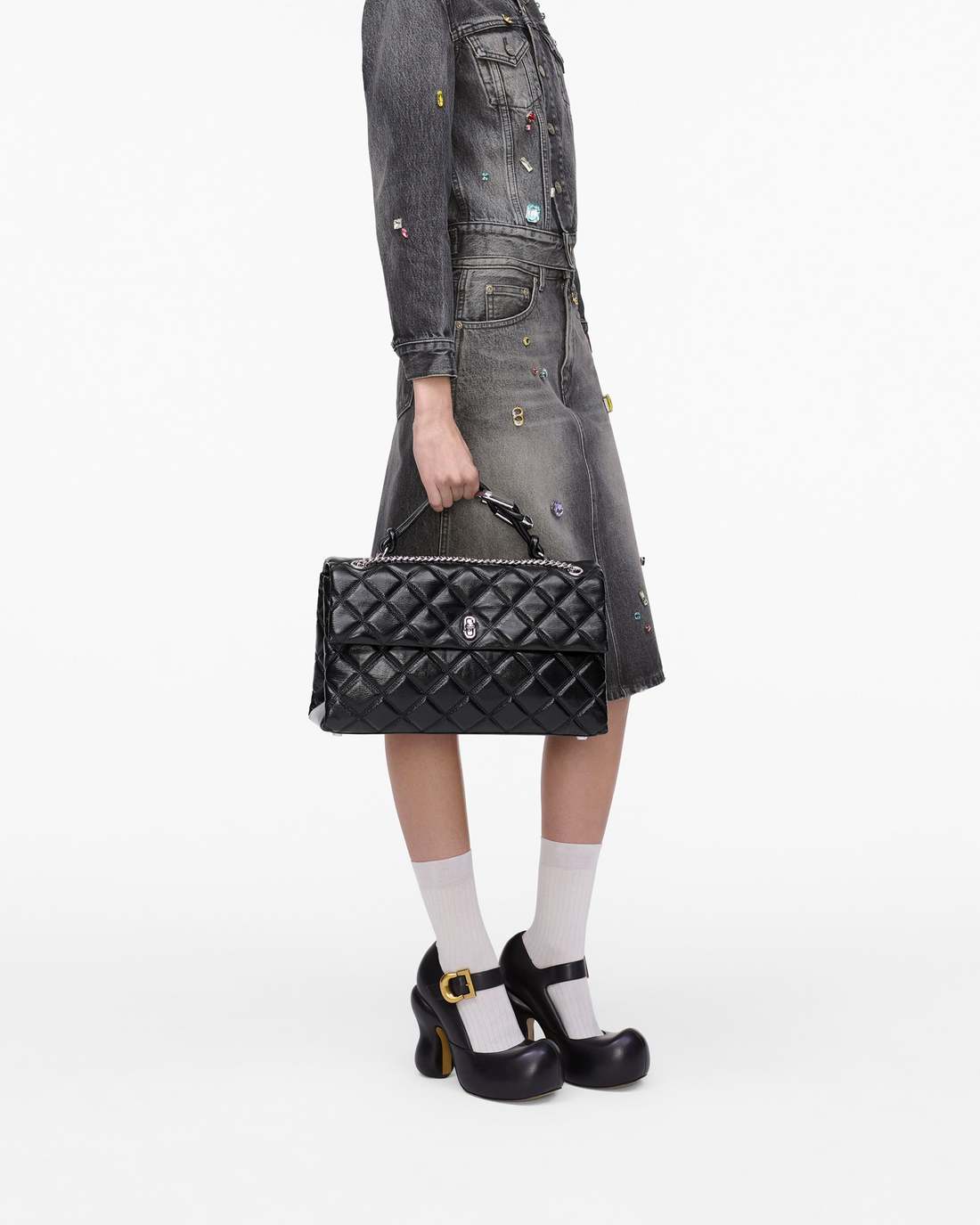 The Quilted XL Dual Convertible Shoulder Bag Black - Marc Jacobs Best Seller