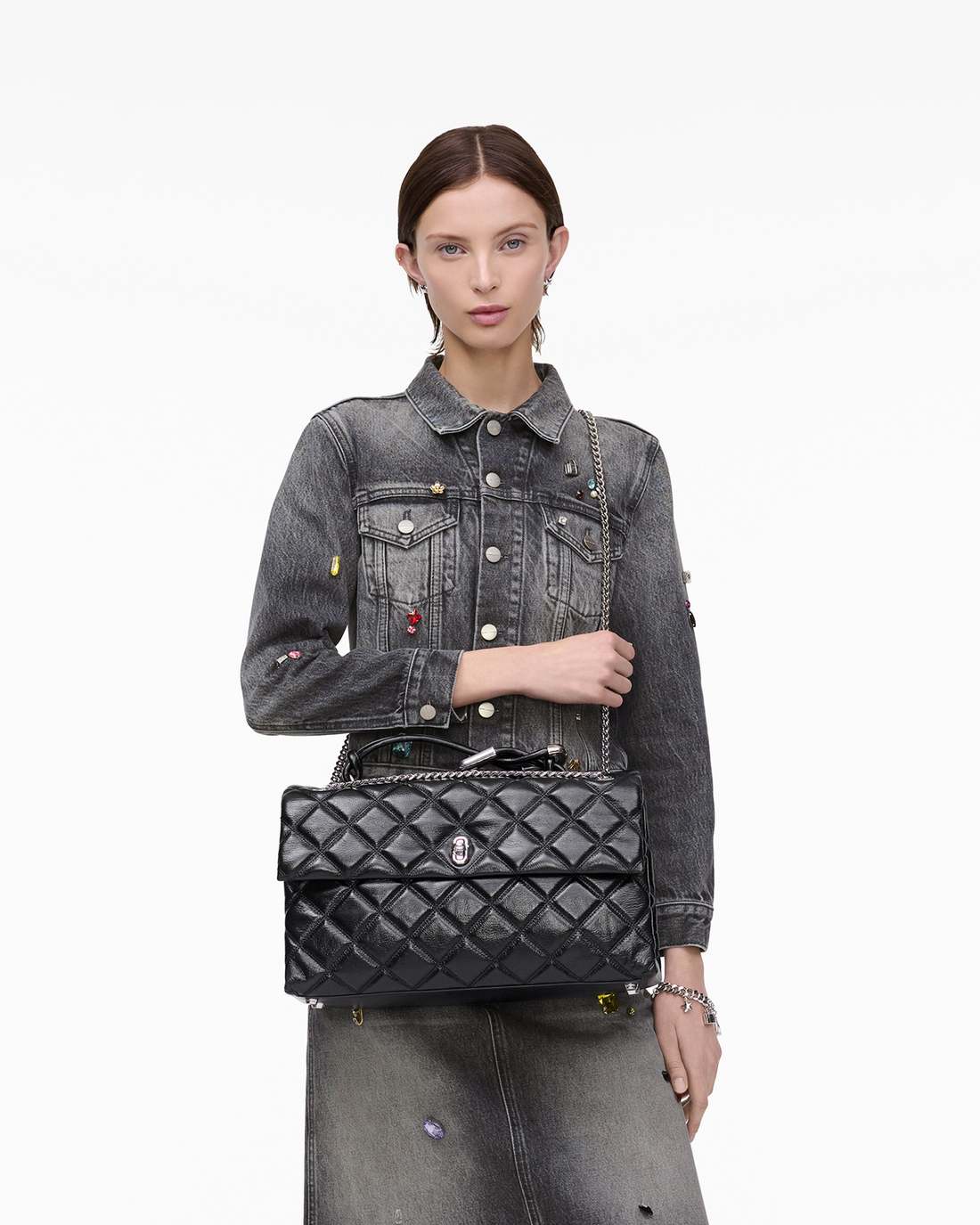 The Quilted XL Dual Convertible Shoulder Bag Black - Marc Jacobs Best Seller