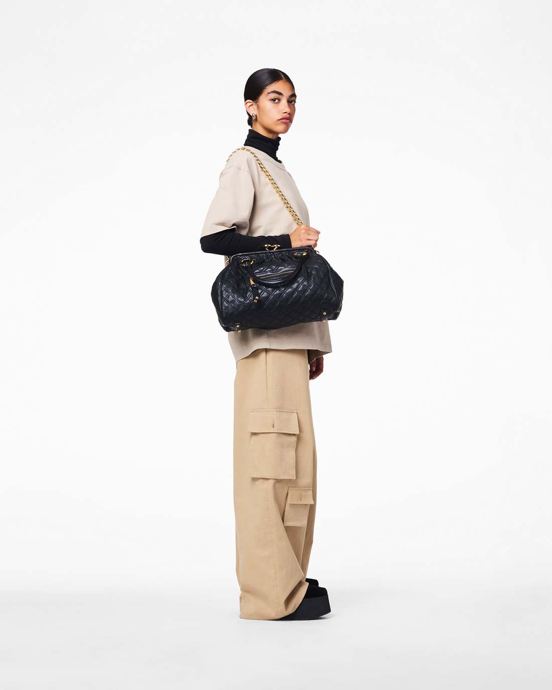 Re-Edition Quilted Leather Stam Bag Black - Marc Jacobs Exclusive