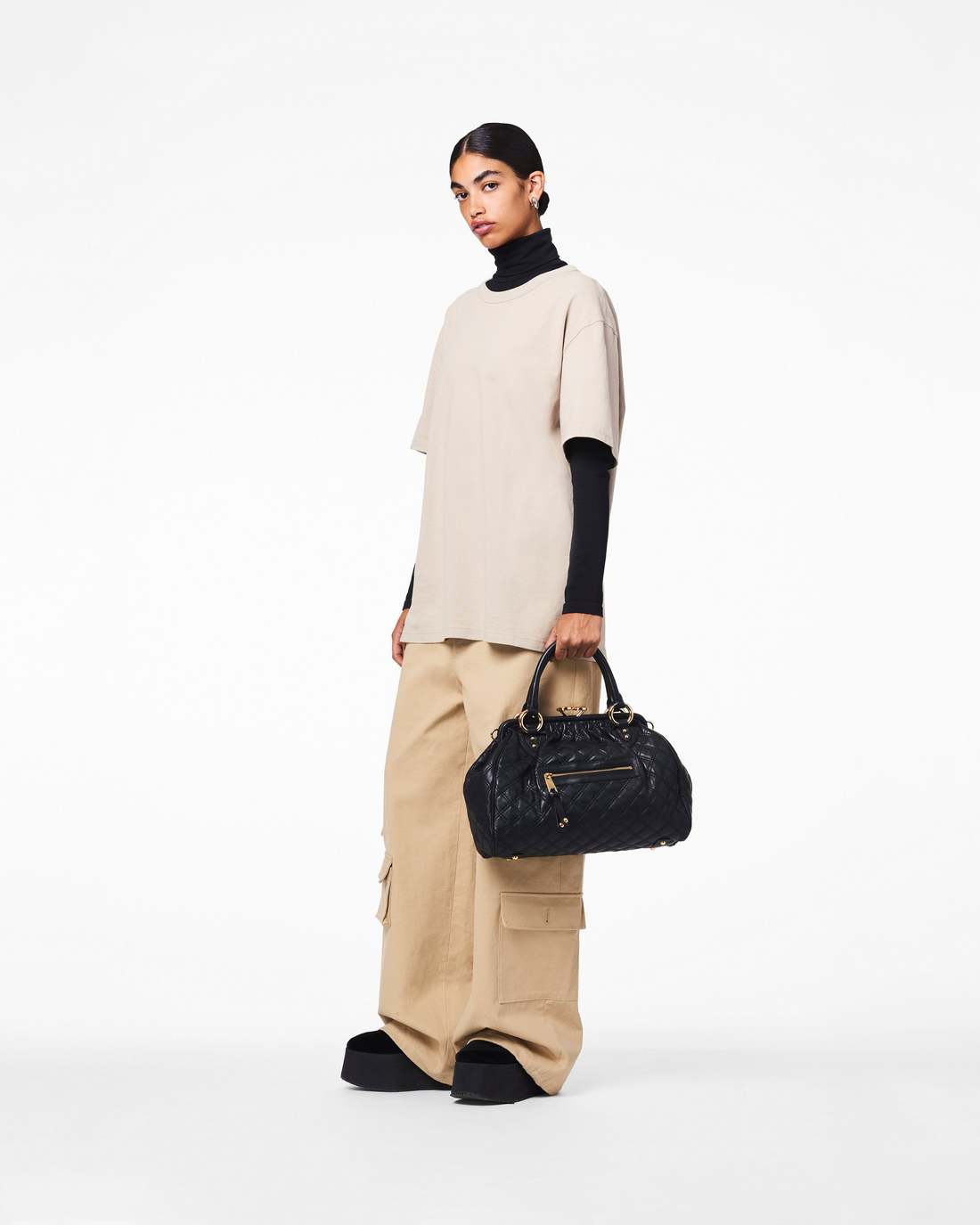 Re-Edition Quilted Leather Stam Bag Black - Marc Jacobs Exclusive