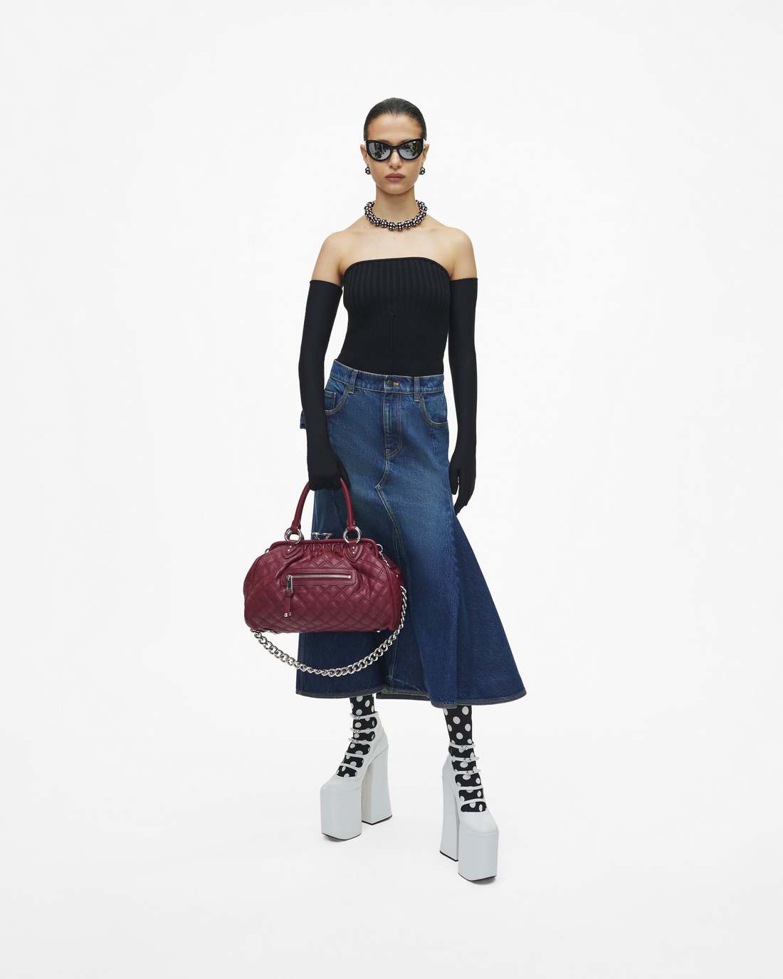 Re-Edition Quilted Leather Stam Bag Cherry - Marc Jacobs Signature