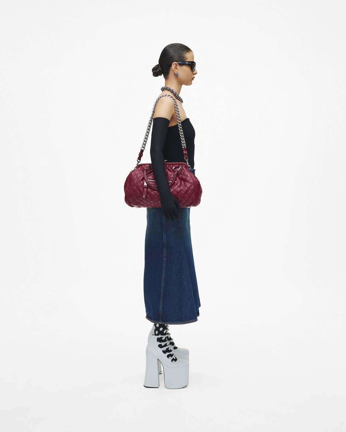 Re-Edition Quilted Leather Stam Bag Cherry - Marc Jacobs Signature