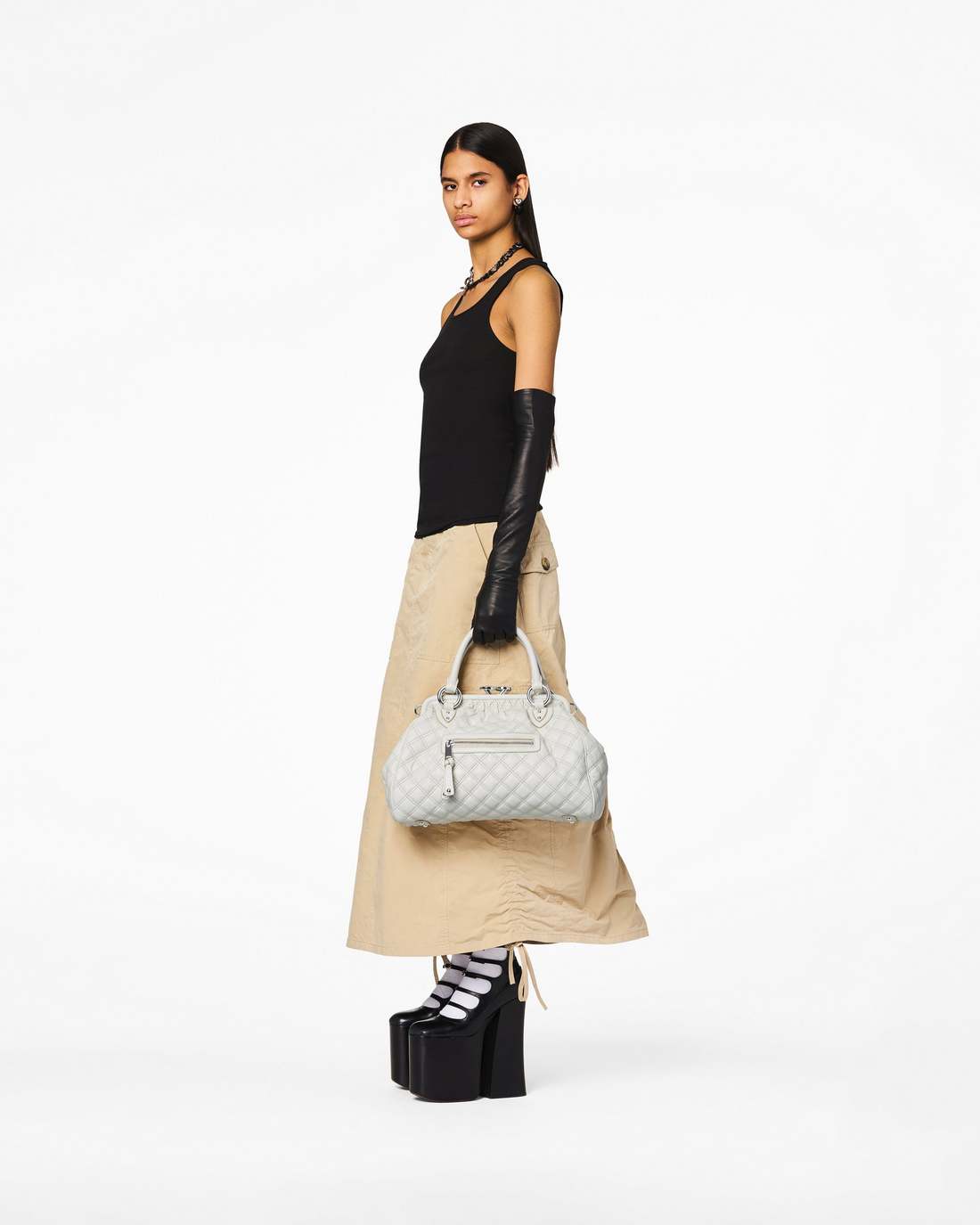Re-Edition Quilted Leather Stam Bag Cloud White - Marc Jacobs Premium