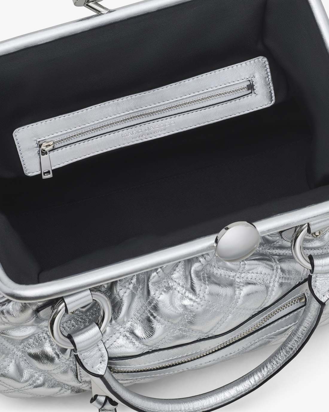 Re-Edition Quilted Metallic Leather Stam Bag Silver - Marc Jacobs New