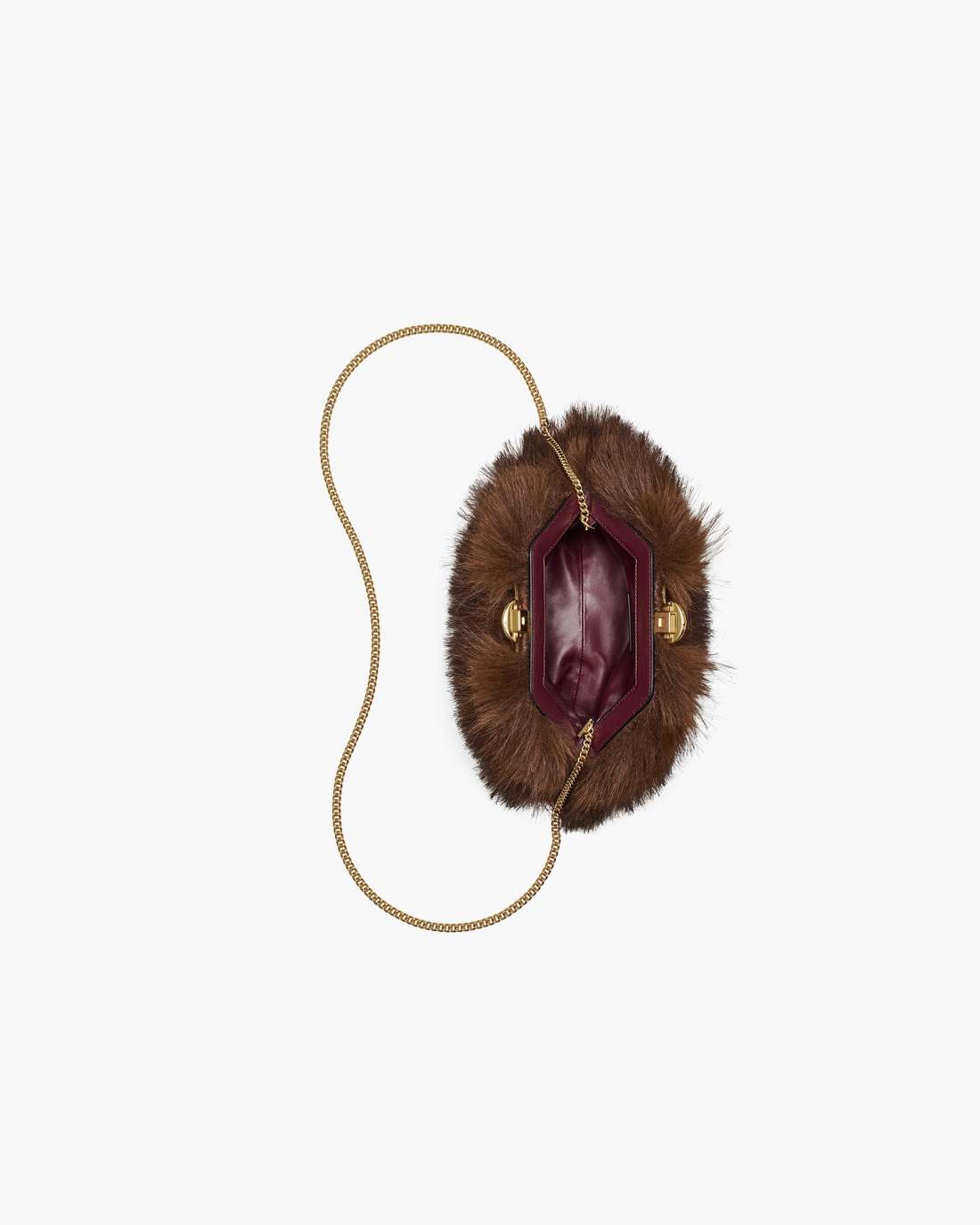The Faux Fur Glam Small Clutch Dark Brown - Marc Jacobs Recommended